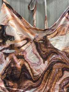 Marble Print Tie-Back Tank Top