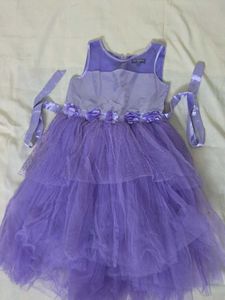 Girls Lavender Partywear Net Gown