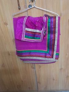Vibrant Majenta Saree with Embellished Border