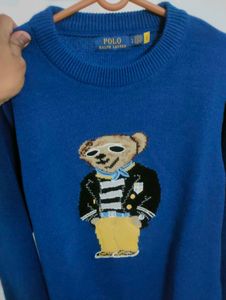 NEW Polo Ralph Lauren BLUE Bear Sweater