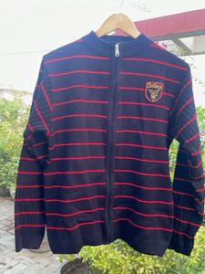 Striped Zip-Up Sweater