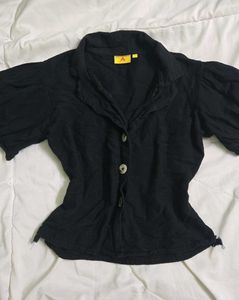 Black Button-Up Blouse