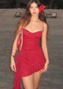 Sparkly Red Mini Dress💋