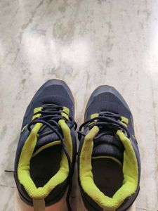 boy's Navy Blue & Lime Green Sports Shoes