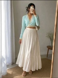 Boho Lace Trim Wrap Top
