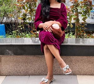 Purple Velvet Ruched Mini Dress