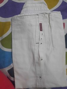 Men's Beige Button-Up Shirt