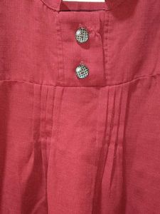 Maroon Button-Up Kurta