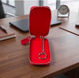 Red Leather Car Key Pouch with Box 🚗