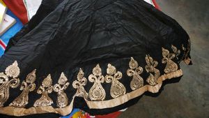 Elegant Black Anarkali Kurta with Golden Embroider