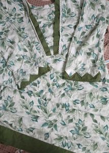 Elegant Leaf Print Kurta Set