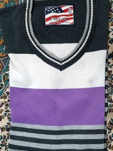 Striped V-Neck Sweater