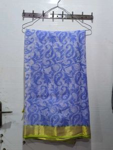 Blue & Gold Paisley Saree