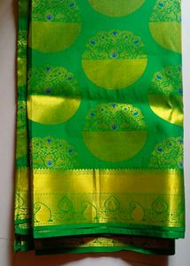 Green &amp; Gold Silk Saree