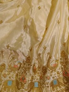Ivory &amp; Red Embroidered Lehenga Choli with Dupatta