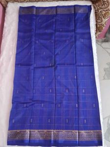 Elegant Blue Checked Saree