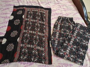 Cotton Ajrakh Print A-line Suit
