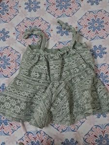 Green Lace Peplum Top