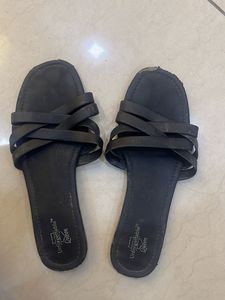 Black Strappy Flat Sandals
