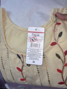 Elegant Cream Kurta with Sequins
