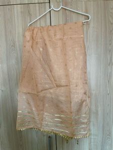 Peach Ethnic Skirt and Dupatta Set