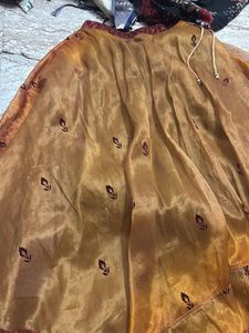 Golden Embroidered Ethnic Skirt