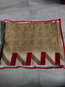 Elegant Red &amp; Beige Striped Saree