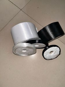 Satin Ribbon Rolls - White &amp; Black