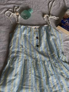 Striped Sundress with Lace Trim