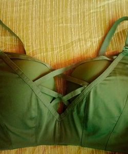 Olive Green Criss-Cross Bralette