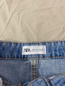 Distressed Denim Mini Skirt