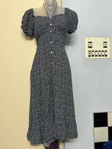whytie valentine branded cotton Print Midi Dress