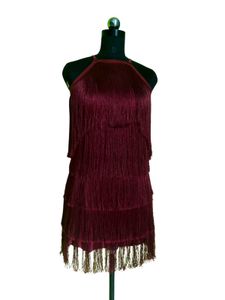 Maroon Fringe Flapper Dress