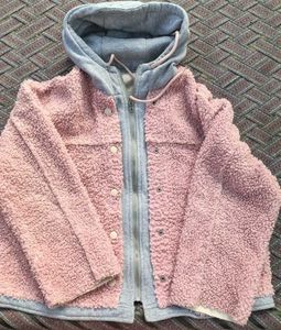 Pink Sherpa Hoodie Jacket