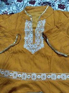 Elegant Mustard Kurta with Embellishments