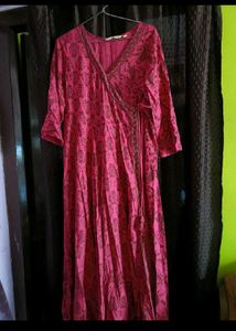 Beautiful Pink Floral Wrap Dress