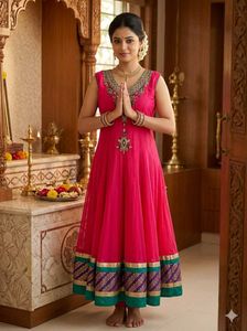 Pink Anarkali suit