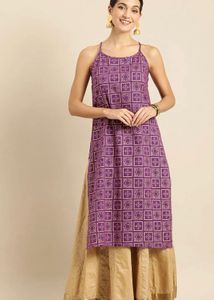 Purple straight kurta tunic