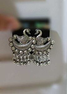 Boho Peacock Jhumka Earrings