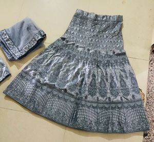 Lehenga, Blouse And Odhni 🩶