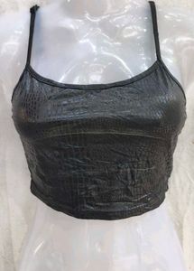 291110. Chic Black Cropped Camisole Top