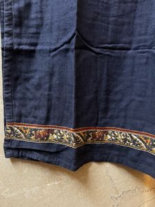 Rangriti Embroidered Blue Cotton Kurta