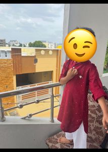 Maroon Kurta with Embellishments