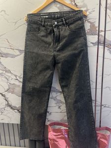 Gray High west Wide Leg Jeans Waist-28