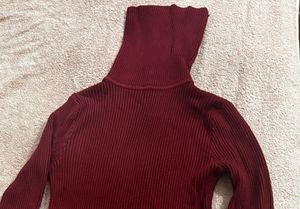 Ribbed Turtleneck Midi Dress