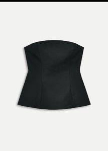 Zara Chic Black Strapless Top