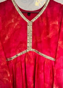 Vibrant Red Ethnic Gown