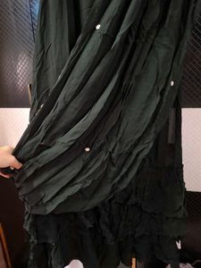 Bottle Green Indo Western Ready to Wear Saree