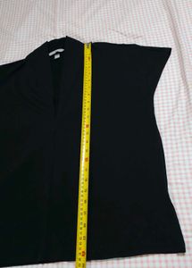 H&amp;M Black Short Sleeve V-Neck Blouse