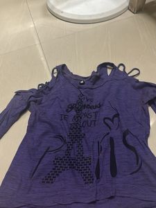 Cute Purple Eiffel Tower Graphic Top
